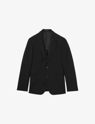 REISS Promise Slim-Fit Stretch Wool-Blend Blazer - BLACK - 46R