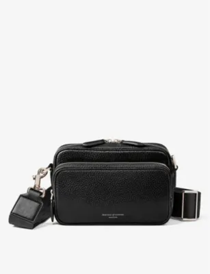 ASPINAL OF LONDON Reporter logo-embellished leather cross-body bag