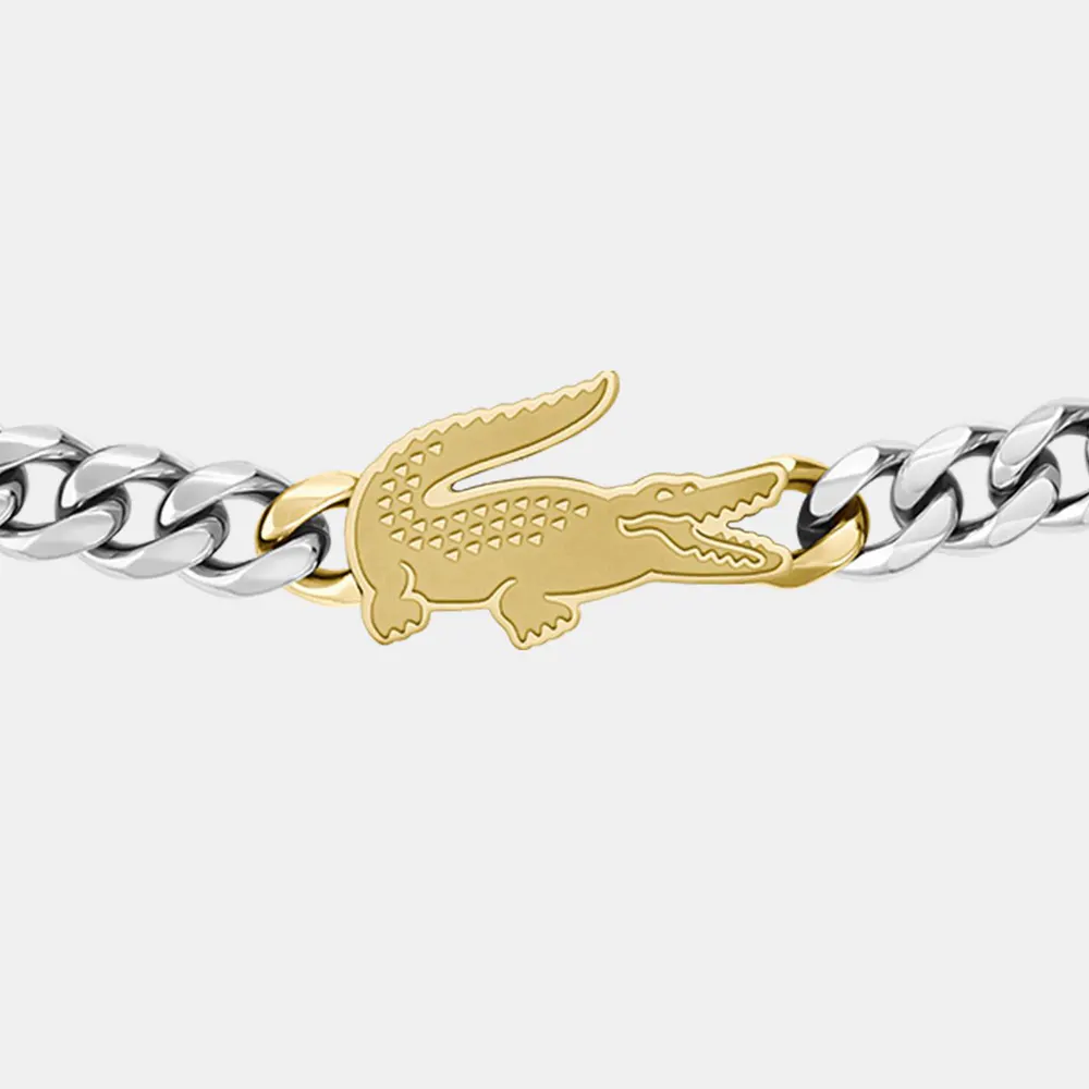 Lacoste Lacoste Mens Arthor Crocodile Curb Chain Bracelet detail 2