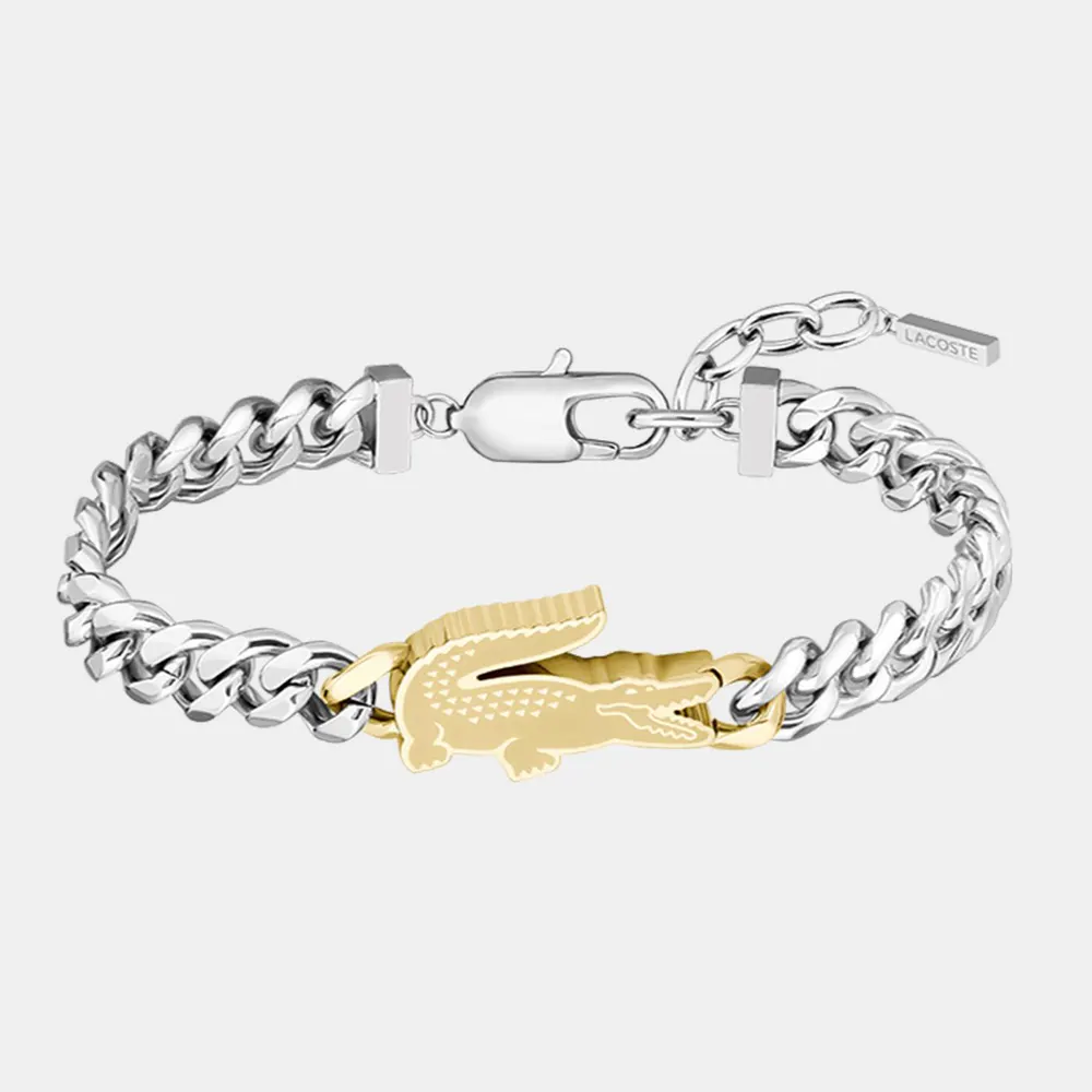 Lacoste Lacoste Mens Arthor Crocodile Curb Chain Bracelet