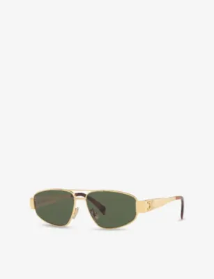 CELINE CL40281U Metaltriomphe Aviator-Frame Metal Sunglasses in GOLD, additional product view 2