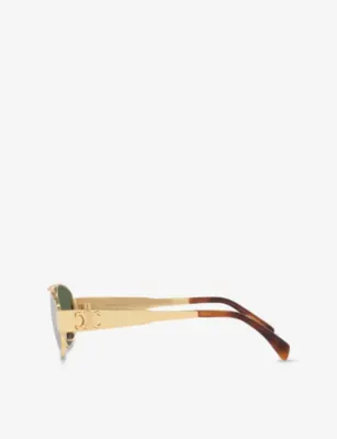 CELINE CL40281U Metaltriomphe Aviator-Frame Metal Sunglasses in GOLD, additional product view 3