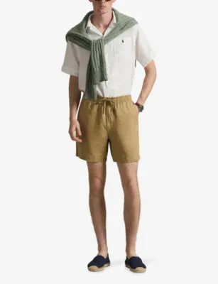 POLO RALPH LAUREN Logo-Embroidered Linen Shorts detail 2
