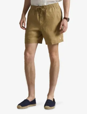 POLO RALPH LAUREN Logo-Embroidered Linen Shorts detail 3