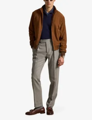 POLO RALPH LAUREN Charlton Suede Bomber Jacket in Pale Russet X, additional product view 2