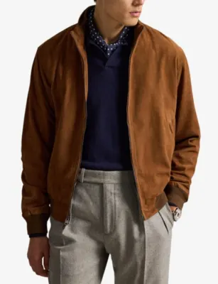 POLO RALPH LAUREN Charlton Suede Bomber Jacket in Pale Russet X, additional product view 3