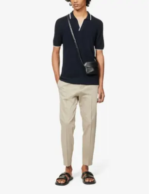 ORLEBAR BROWN Horton contrast-stripe knitted wool polo shirt detail 2