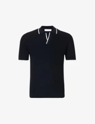 ORLEBAR BROWN Horton contrast-stripe knitted wool polo shirt