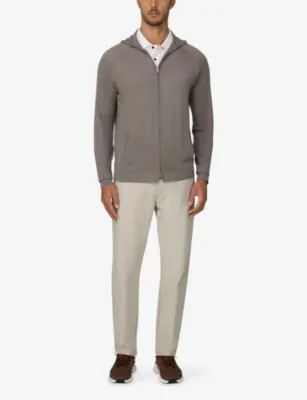 BOGGI MILANO Hooded Full-Zip Merino-Wool Sweatshirt detail 2