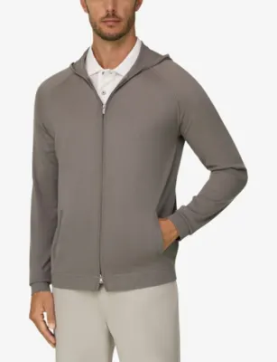 BOGGI MILANO Hooded Full-Zip Merino-Wool Sweatshirt detail 3