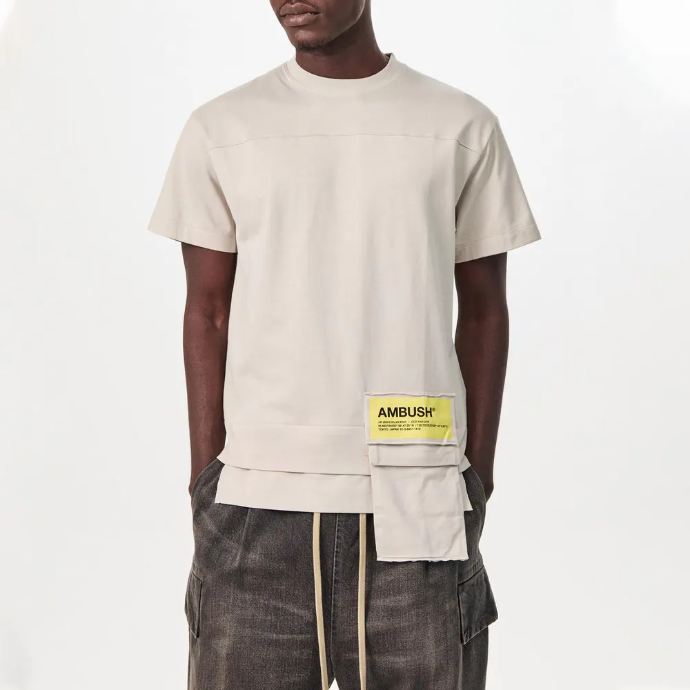 Ambush Men's Waist Pocket T-Shirt in Neutrals, additional product view 3