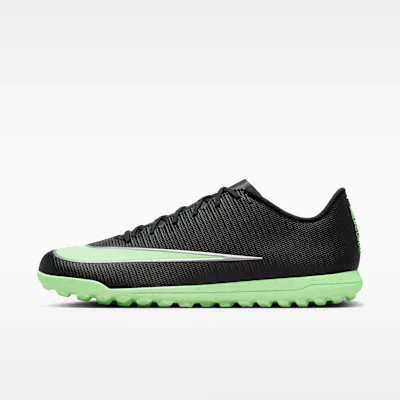 Nike Mercurial Vapor 17 Club Turf Low-Top Football Shoes - Black/Black/Illusion Green