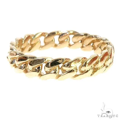 RINA - For Him FACTORY 14K Yellow Gold Miami Cuban Link Ring 4.3mm 66662 in Rose Gold / 7 – Ring
