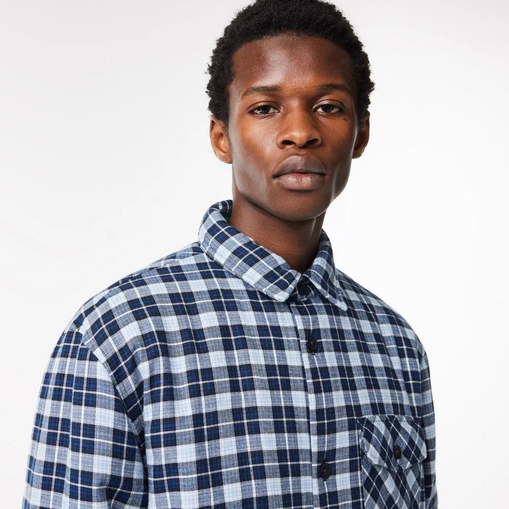 Lacoste Men's Checked Quilted Long Sleeve Overshirt detail 2