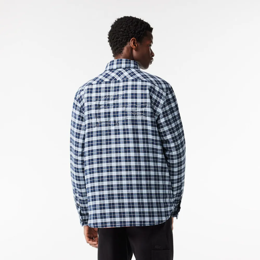 Lacoste Men's Checked Quilted Long Sleeve Overshirt detail 3