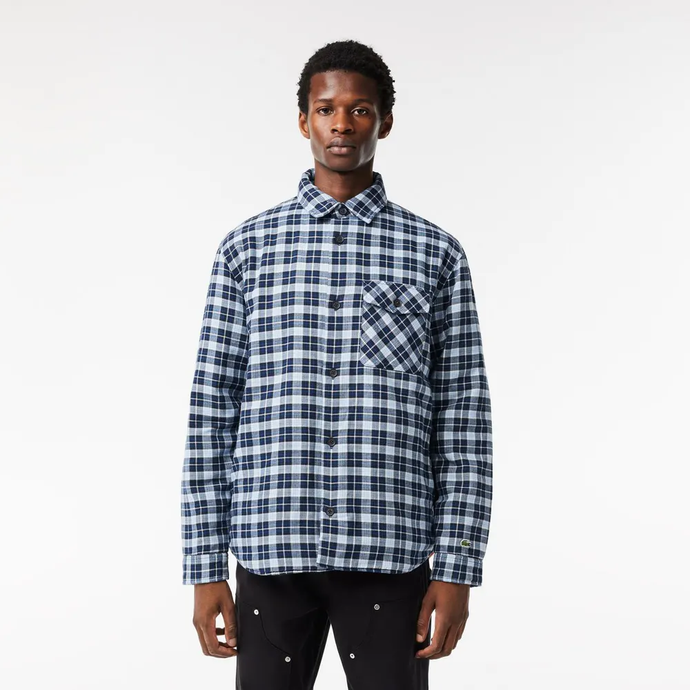 Lacoste Men's Checked Quilted Long Sleeve Overshirt