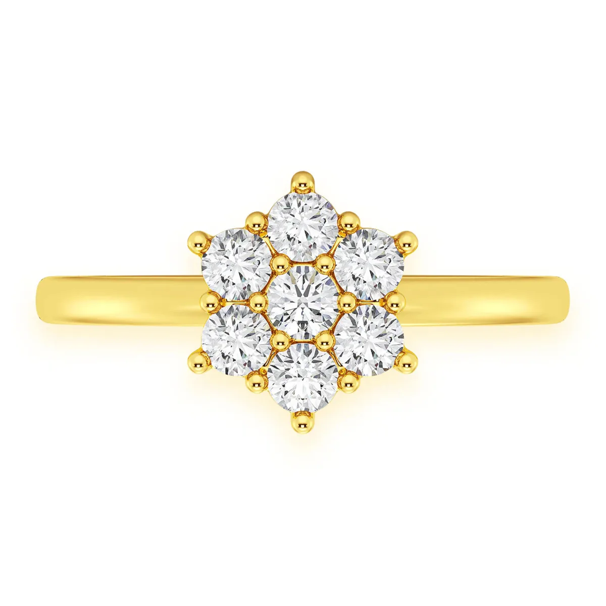 For Him Flower Diamond Ring in Yellow Gold / Natural Diamond – Ring