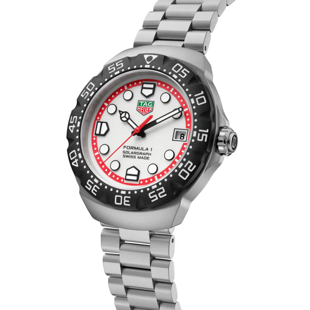 TAG Heuer Formula 1 Solargraph 38mm Mens Watch White detail 2