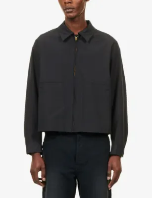 VISVIM Somer Swing Wool And Silk Jacket in BLACK, additional product view 3