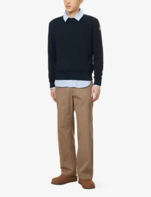 MONCLER Crew-Neck Knitted Cotton Jumper detail 2