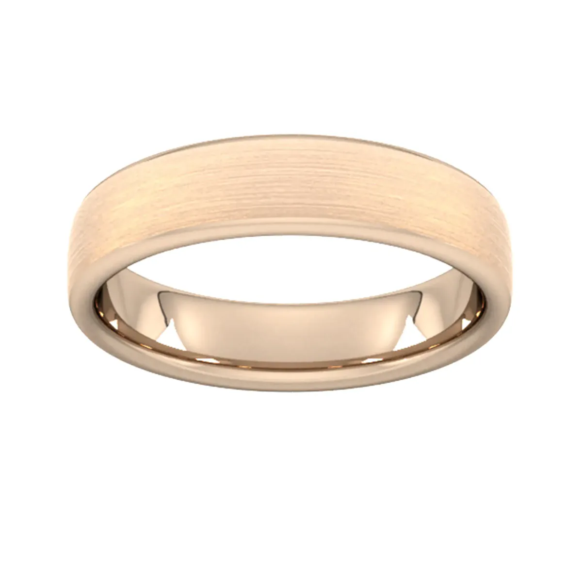 For Him 5mm Slight Court Heavy Matt Finished Wedding Ring In 18 Carat Yellow Gold