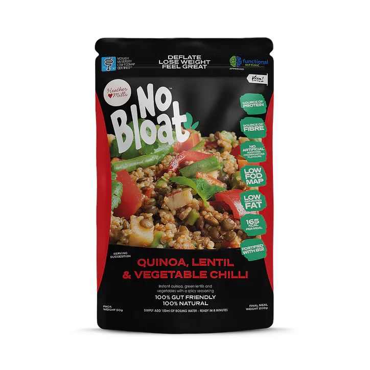 NO BLOAT Quinoa, Lentil & Vegetable Chilli 4 x 50g Pouches