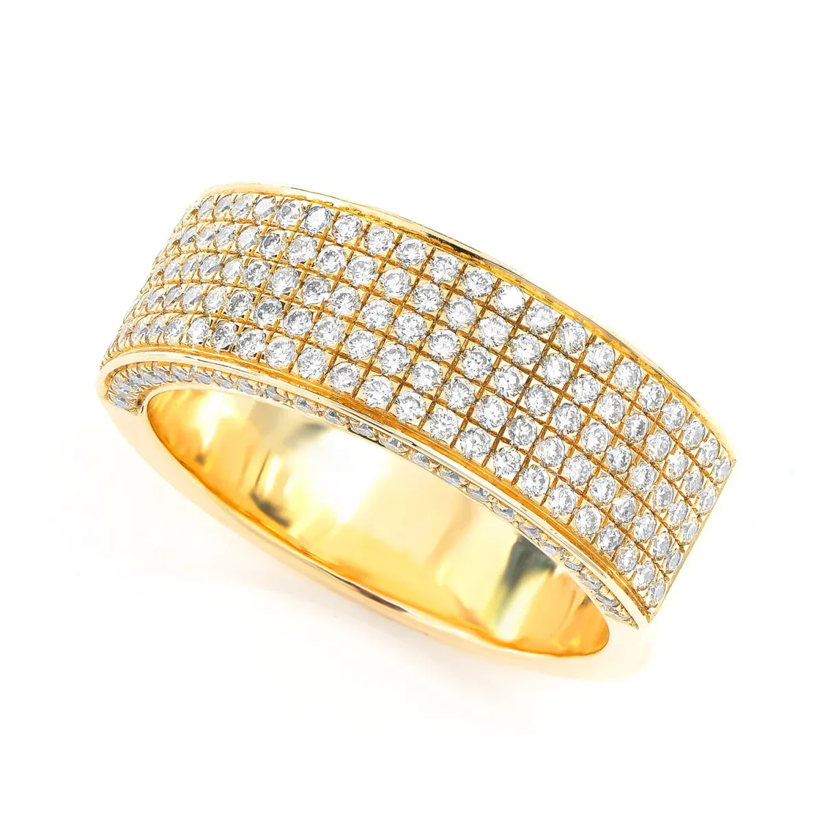 For Him Five Row Pave Diamond Band Ring