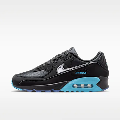 Nike Air Max 90 Premium 'Scorpion' Men's Shoes - Black/Gamma Blue/Ice/Chrome
