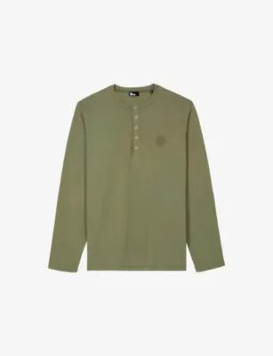 THE KOOPLES Brand-Embroidered Henley-Collar Cotton-Jersey T-Shirt