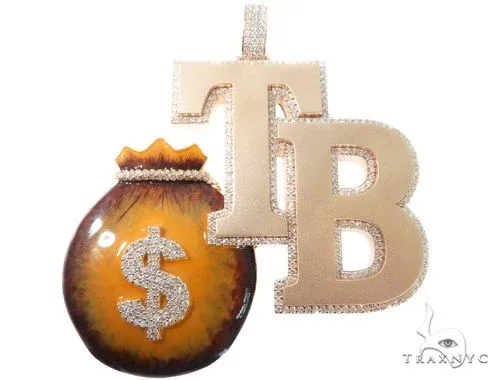 RINA - For Him CUSTOM Custom Diamond Money Bag Pendant 64510 in Rose Gold – Pendant