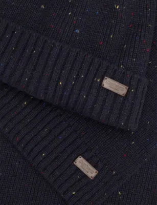 BARBOUR Carlton Wool-Blend Scarf and Beanie Set detail 2