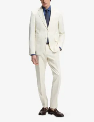 BOSS Pinstriped Slim-Fit Wool-Blend Suit detail 2