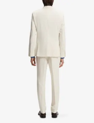 BOSS Pinstriped Slim-Fit Wool-Blend Suit detail 3