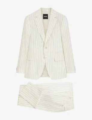 BOSS Pinstriped Slim-Fit Wool-Blend Suit