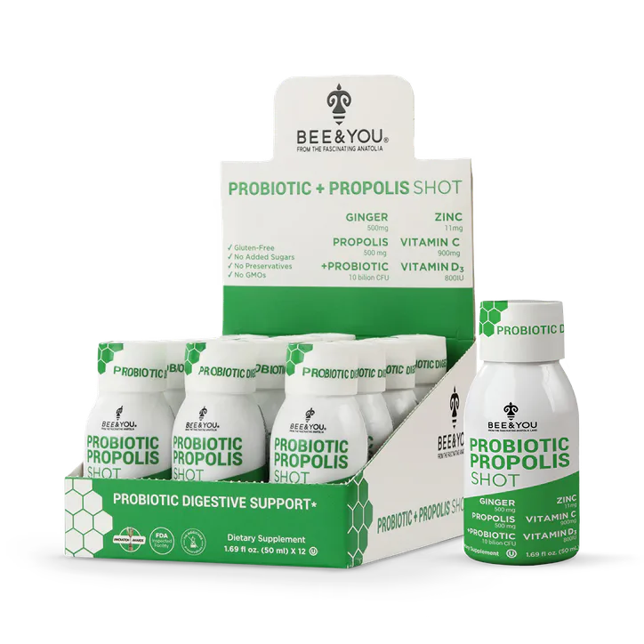 BEE&YOU Propolis Probiotic Vitamin C & Zinc Shots 50ml x 12