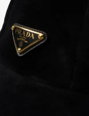 PRADA Triangle-Logo Velvet Baseball Cap - XXXXXL detail 3