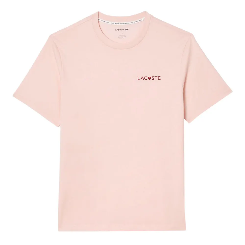 Lacoste Valentines Loungewear T-Shirt in Pink – Clothing