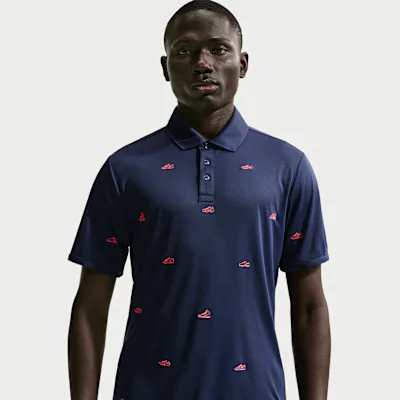 Nike Par Men's Dri-FIT Polo - College Navy/Hot Lava