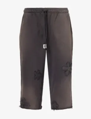 NAHMIAS Flower-Embroidered Cotton Sweat Shorts