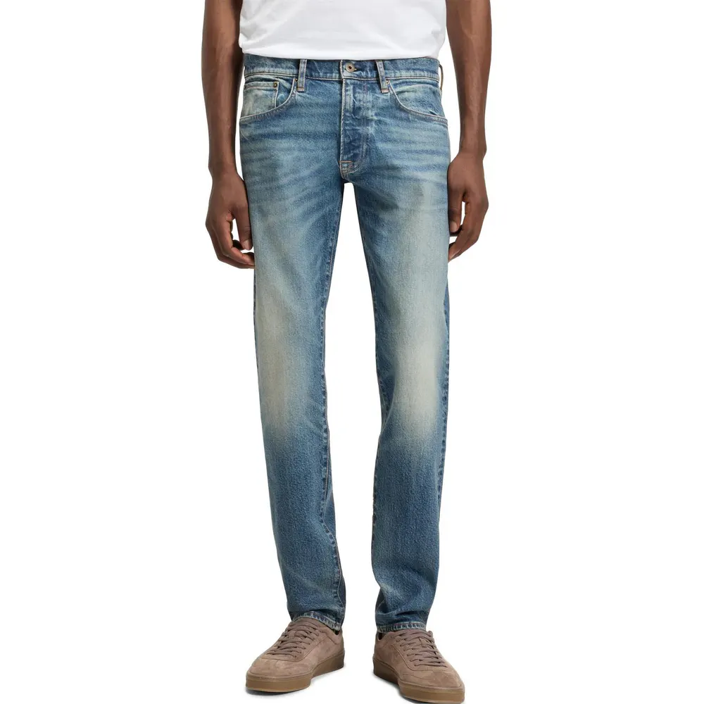 Boss Men's Mid Rise Distressed Cotton Slim Fit Jeans detail 2