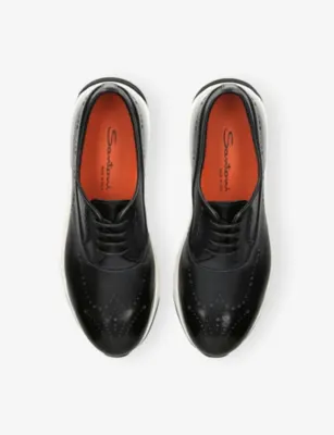 SANTONI Innova Leather Derby Trainers - EUR 45 / 11 UK MEN in Navy, additional product view 2