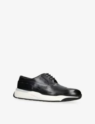 SANTONI Innova Leather Derby Trainers - EUR 45 / 11 UK MEN in Navy, additional product view 3