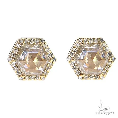 RINA - For Him CUSTOM CVD Hexagon Diamond Earrings 68643 in Rose Gold – Earrings