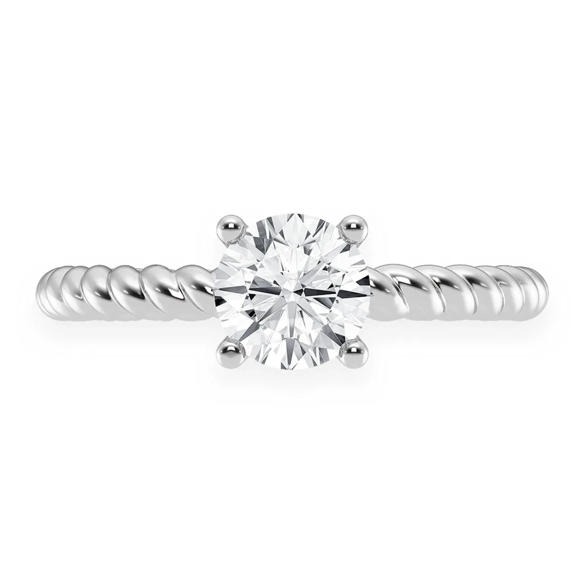 For Him Classic Twist Band Solitaire Diamond Ring in Rose Gold / 0.75ctw Round Diamond (G/VS) / Lab Grown Diamond – Ring