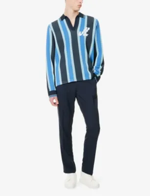 J.LINDEBERG Silas Striped Knitted Polo Shirt detail 2