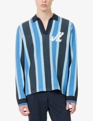 J.LINDEBERG Silas Striped Knitted Polo Shirt detail 3
