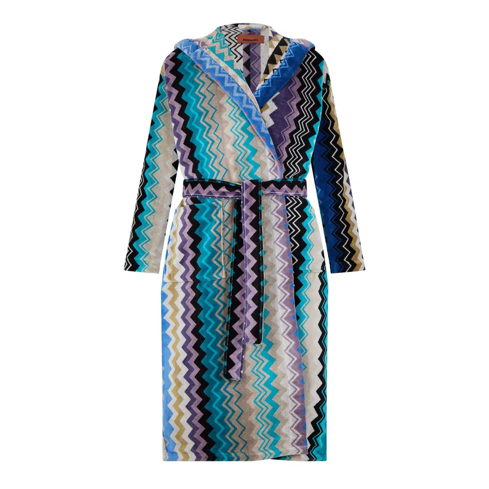 Missoni Home Collection Giacomo Hooded Bathrobe in 170 – Clothing