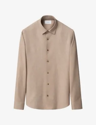 ETON Solid Flannel Casual-Fit Long-Sleeve Cotton Shirt