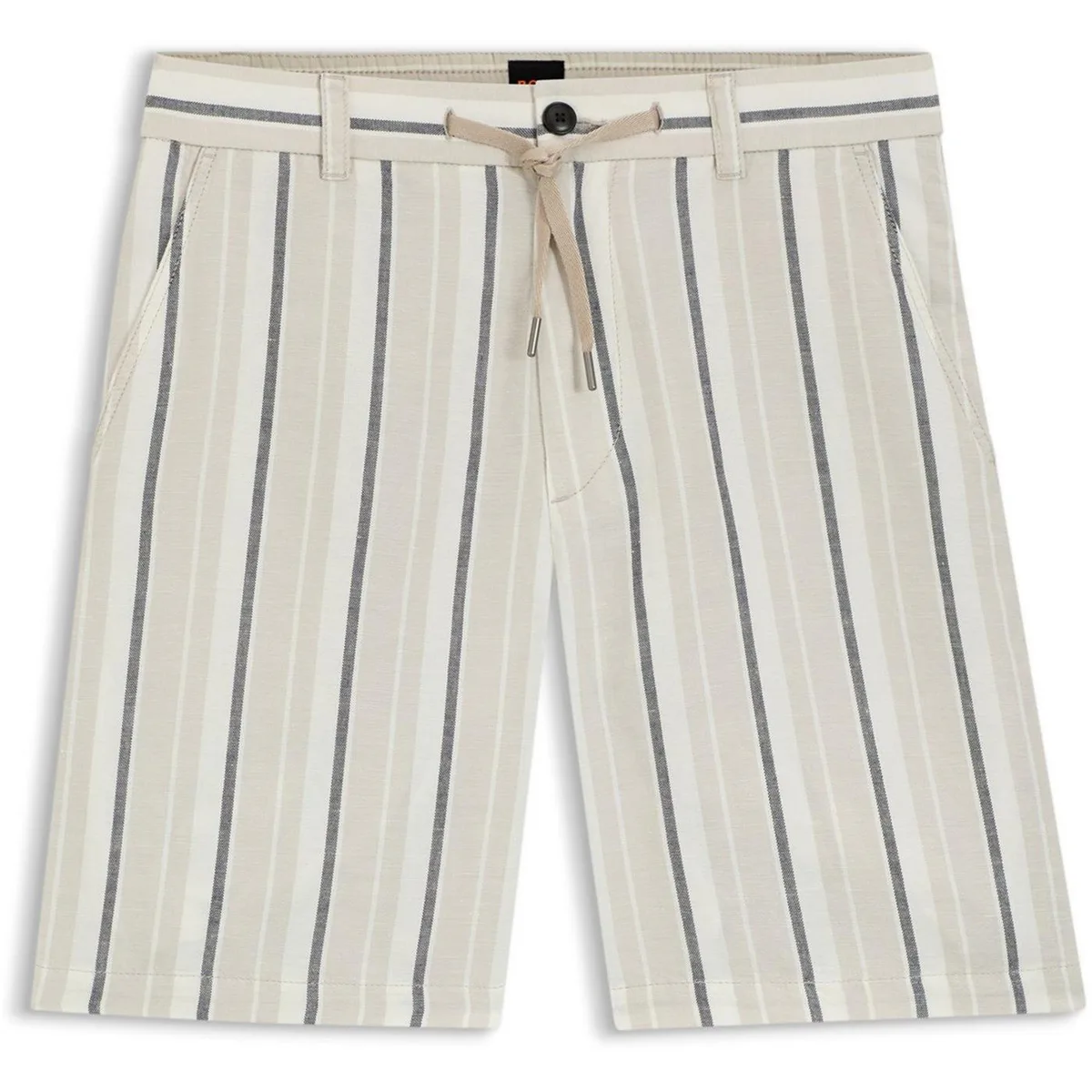 Boss BOSS ORANGE Striped Short in a linen-cotton blend (Ricoplus)