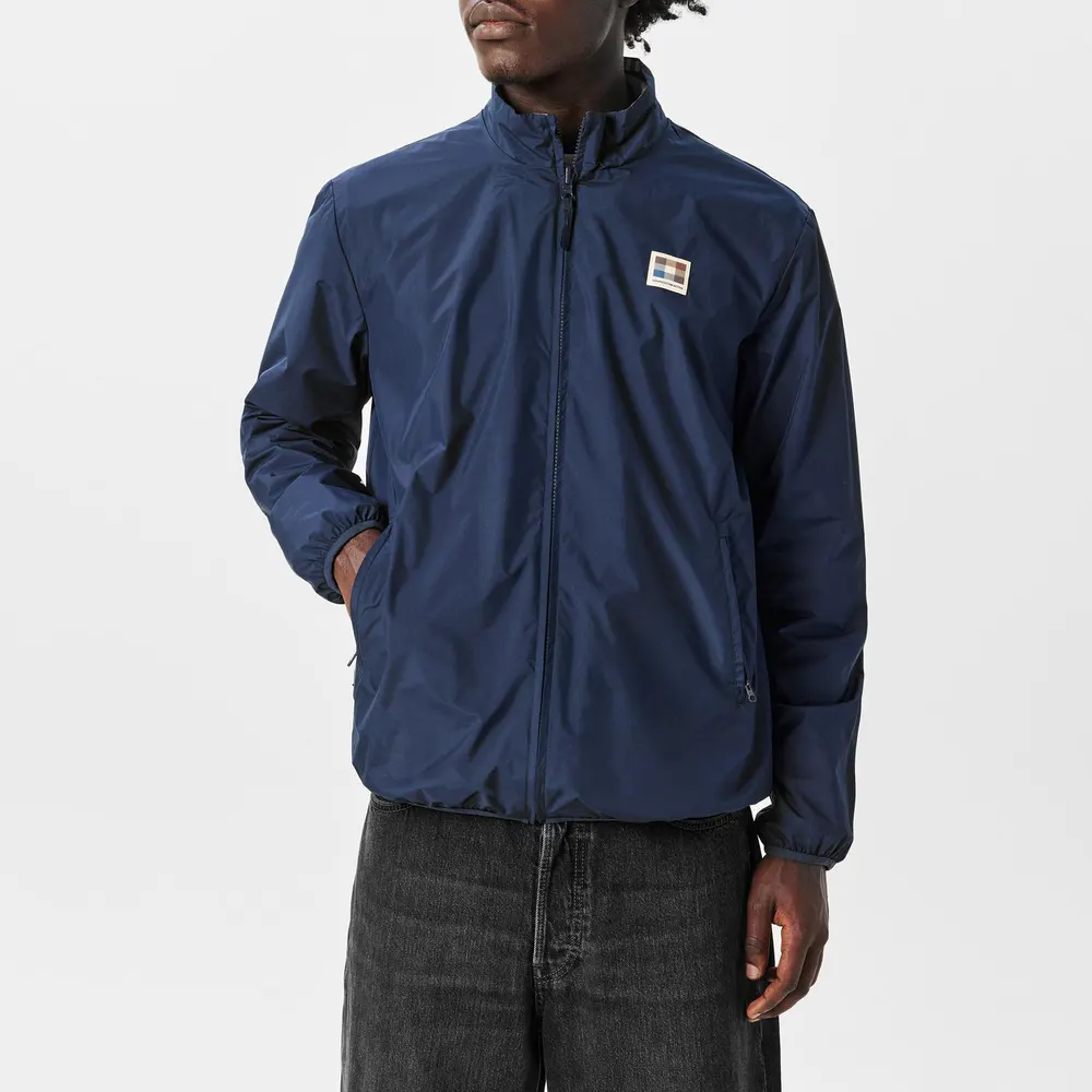 Aquascutum Men's Reversible Check Long Sleeve Funnel Neck Rain Anorak detail 3